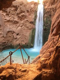 Scenic view of waterfall