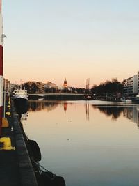 Reflection of buildings in river