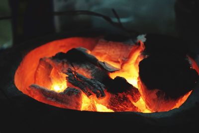 Close-up of bonfire
