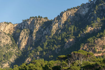 Scenic view of mountains against clear sky