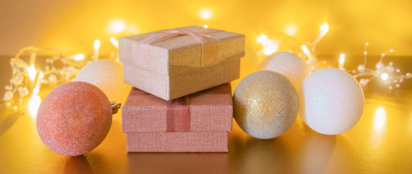 Close-up of toys on table