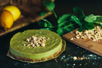 Close-up of food on table