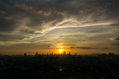 View of cityscape during sunset