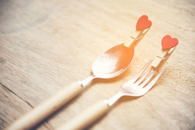 High angle view of dessert on table