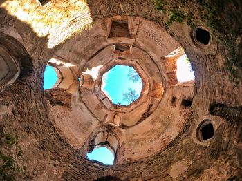 Low angle view of old ruin building