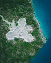 Aerial view of porto palermo castle 