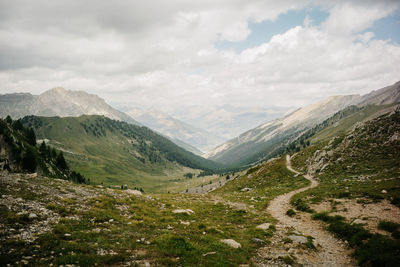 Scenic view of mountains against sky