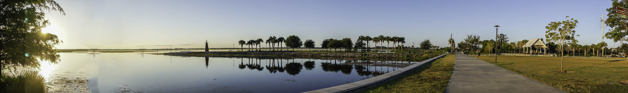 Panoramic view of lake against sky