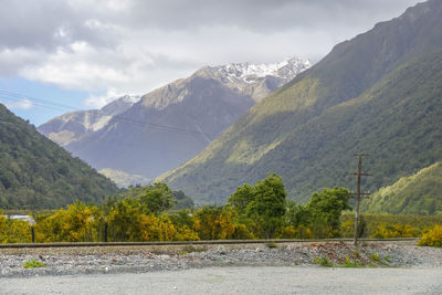 Scenery around arthurs pass in the south alps of new zealand