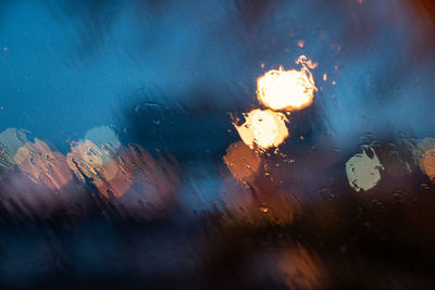 Full frame shot of wet glass window