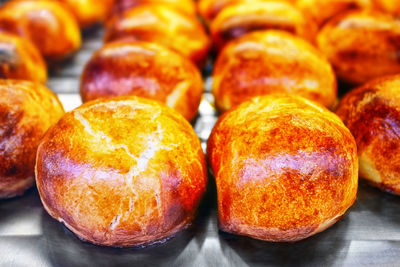 Close-up of sfogliatelle tray. pastry.