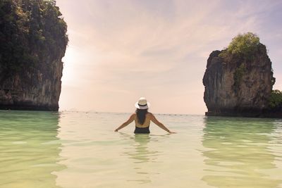 Woman in summer vacations