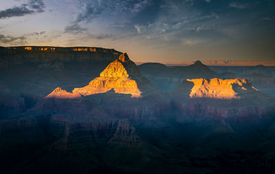 Rock formations at sunset