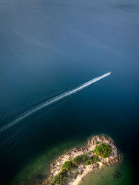 High angle view of surf on beach