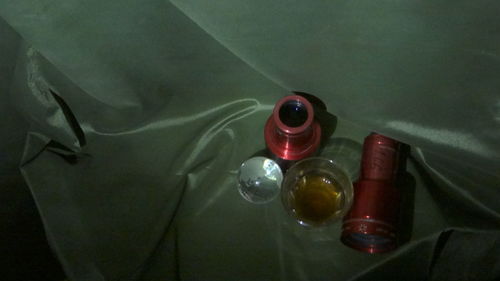 View of multi colored table