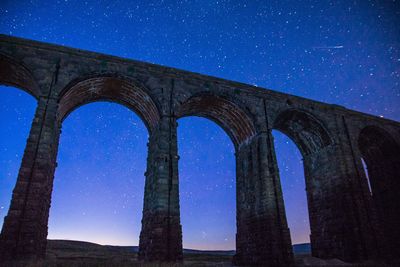 Low angle view of clear blue sky at night