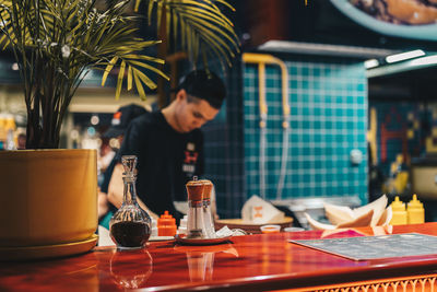 Man sitting in restaurant