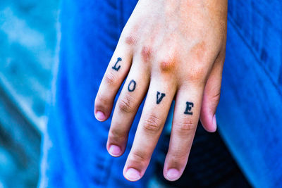 Close-up of human hand
