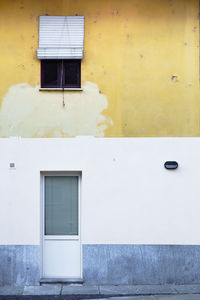 Closed door of building