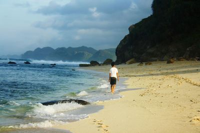 Walking along the shore