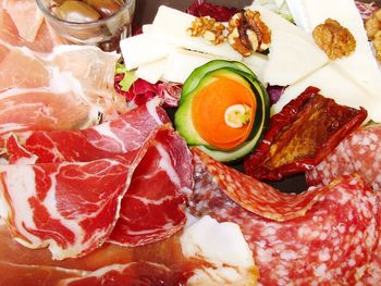 Close-up of food served on plate