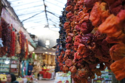 Close-up of multi colored for sale at market stall