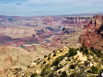 Aerial view of dramatic landscape