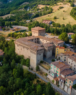 High angle view of castle