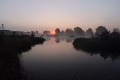 Sunset over lake