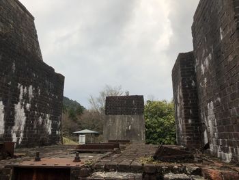 Abandoned building against sky