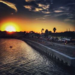 View of river at sunset