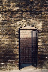 Closed door of building