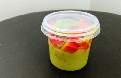 Close-up of drink in jar