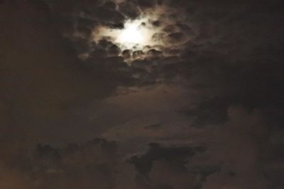 Low angle view of clouds in sky at night