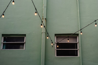 Low angle view of illuminated building