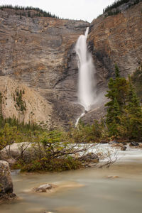 Scenic view of waterfall