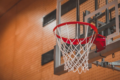 Close-up of basketball hoop