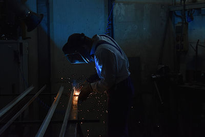 Man welding in factory