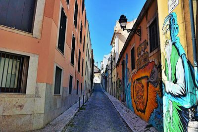 Narrow walkway along buildings