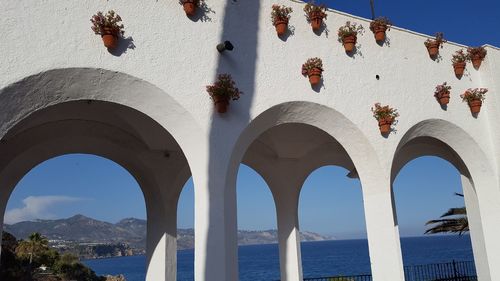 Low angle view of built structure against clear sky