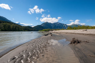 Scenic view of beach against sky