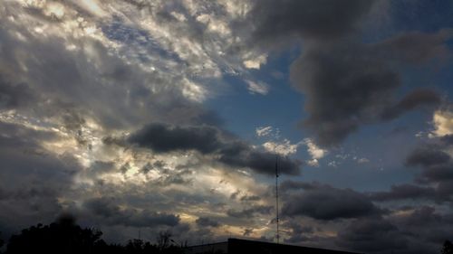 Low angle view of sky at sunset