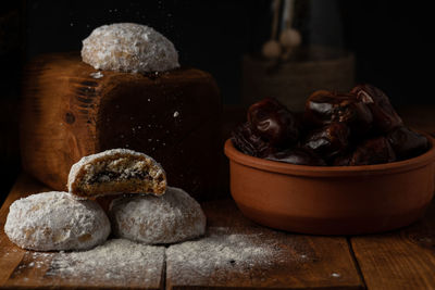 Close-up of food on table