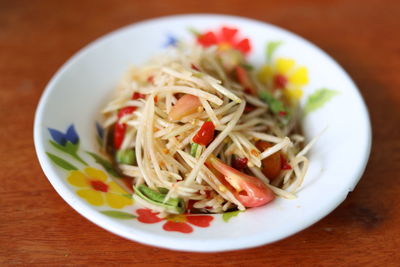 Close-up of meal served in plate