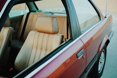 Close-up of vintage car on side-view mirror