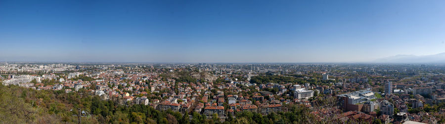 A panoramic view of the city of plovdiv, bulgaria