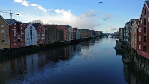 Panoramic view of residential buildings against sky