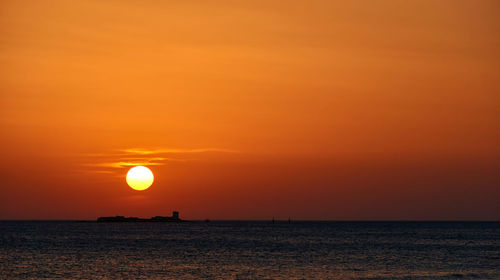 Scenic view of sea during sunset