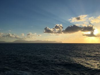 Scenic view of sea during sunset