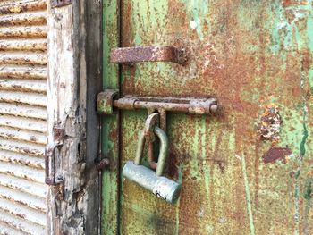 Close-up of old wooden door